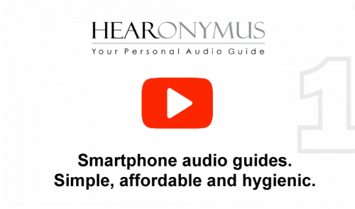 The Hearonymus audio guide app for mobile phone introduces itself